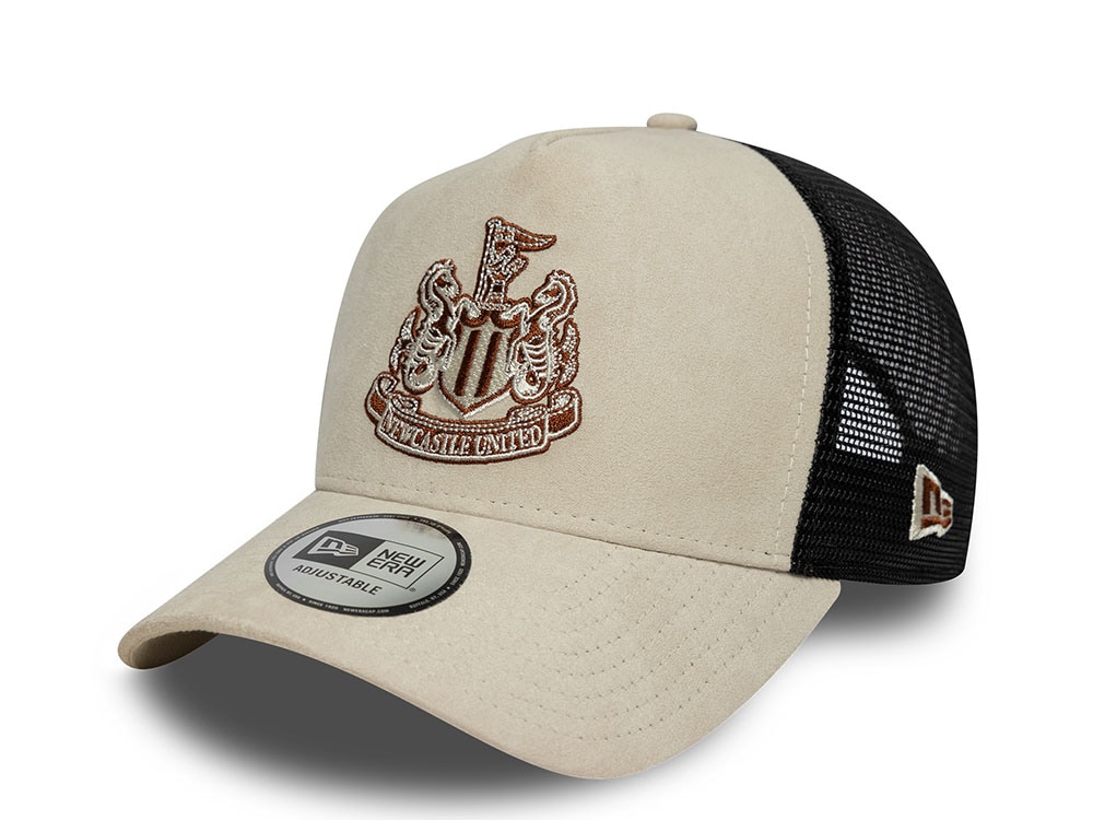 New Era Newcastle United Fc Faux Suede Stone Edition 9Forty A Frame Trucker Snapback Cap