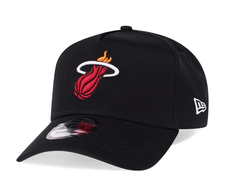 New Era Miami Heat Black 9Forty A Frame Snapback Cap