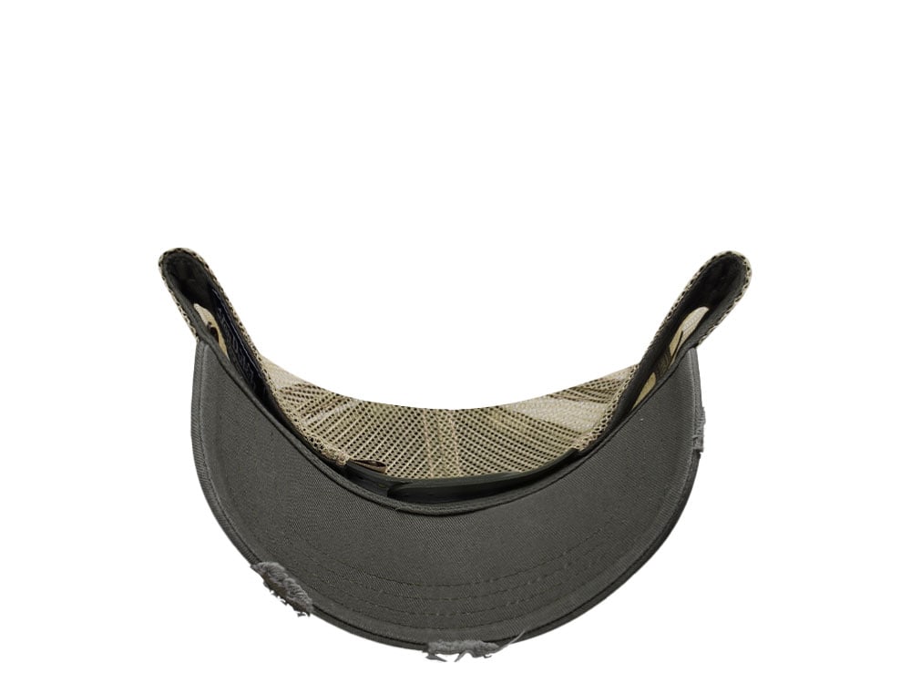 Von Dutch Oval Patch Beige Olive Trucker Snapback Cap