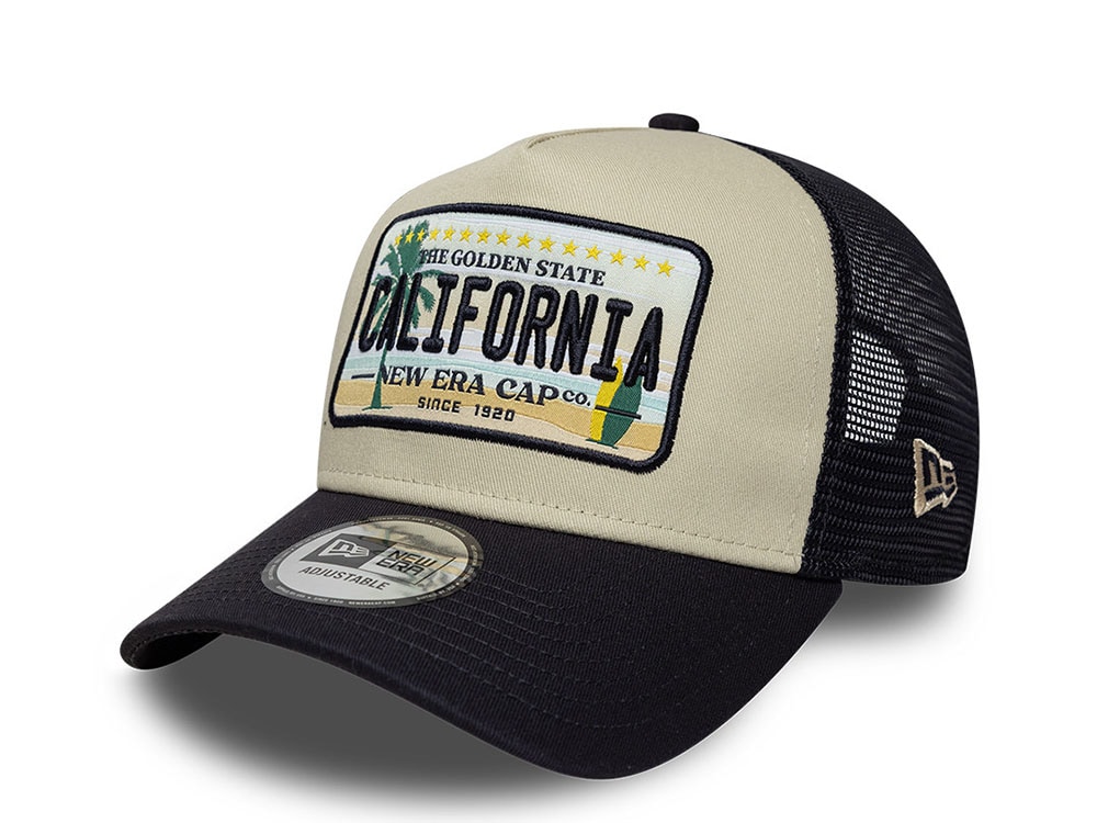 New Era California License Plate Stone Edition 9Forty A Frame Trucker Snapback Cap