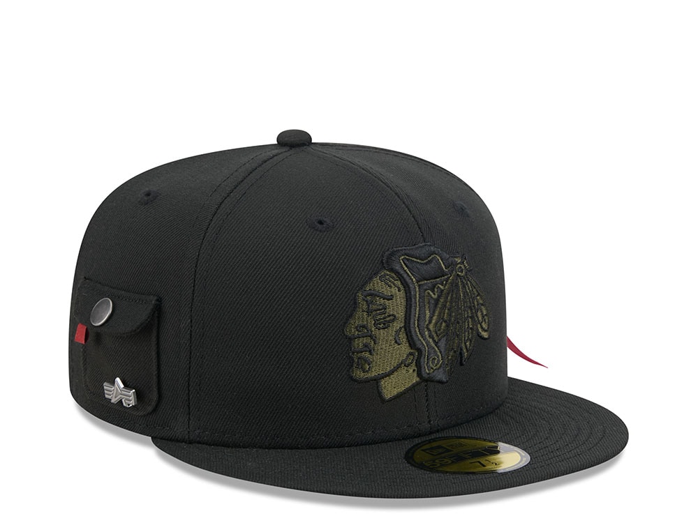 New Era Alpha Industries Chicago Blackhawks Navy Prime Edition 59Fifty Fitted Cap