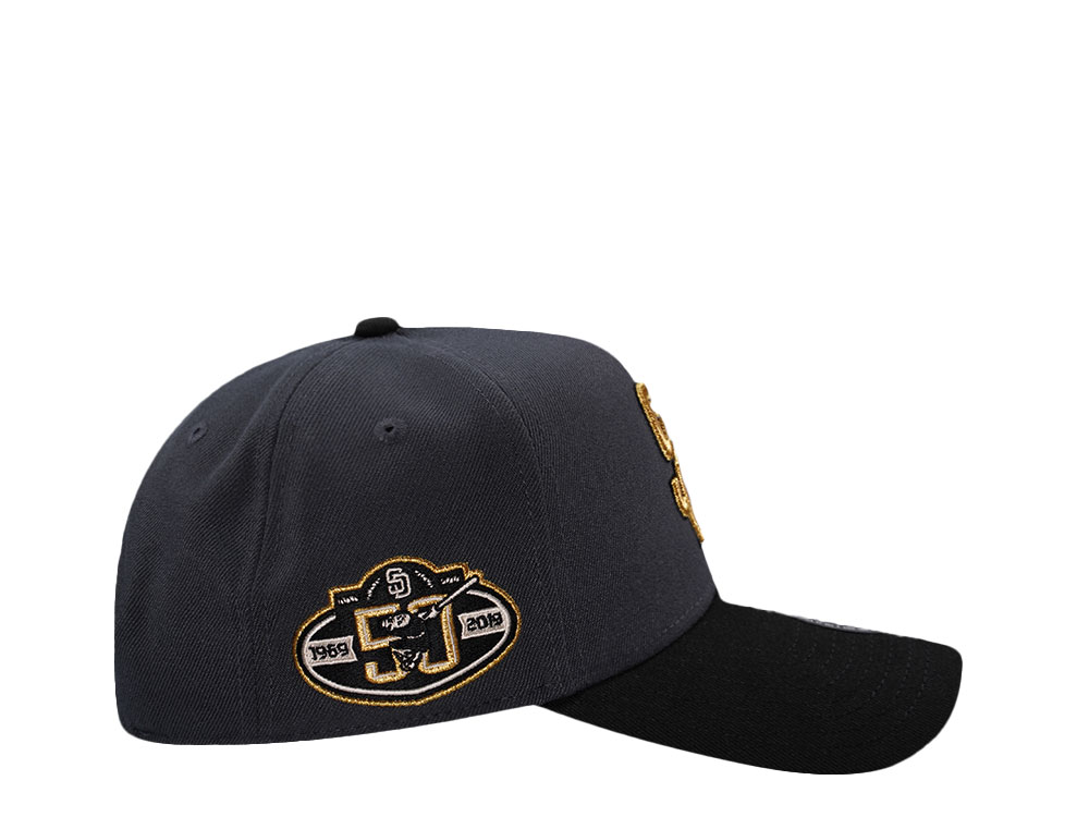 New Era San Diego Padres 50th Anniversary Dark Gray Two Tone Edition 9Forty A Frame Snapback Cap