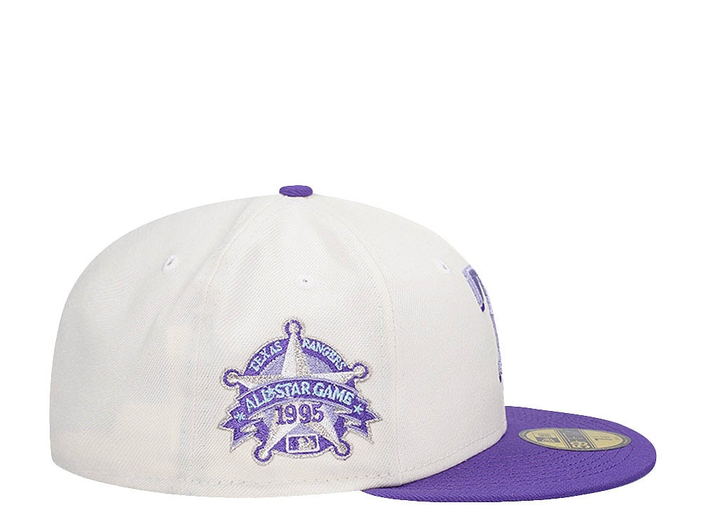 New Era Texas Rangers All Star Game 1995 Cream Purple Two Tone Edition 59Fifty Fitted Cap
