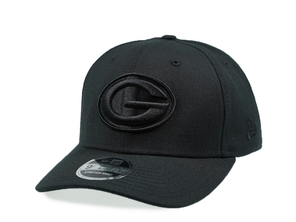 New Era Green Bay Packers Black on Black 9Fifty Stretch Snapback Cap