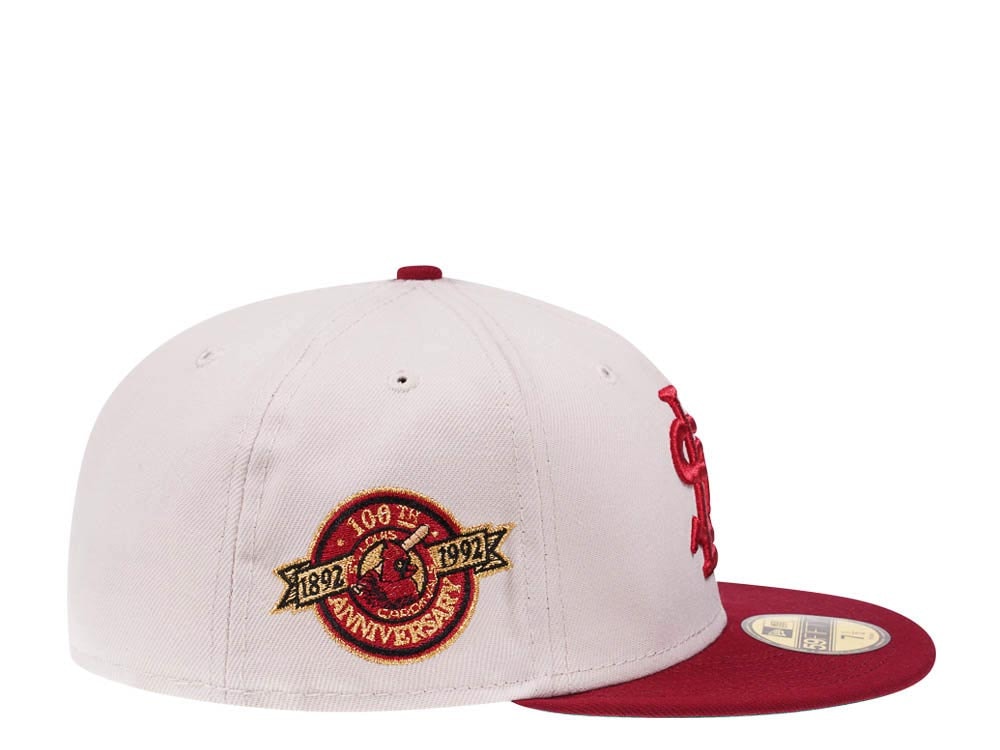 New Era St. Louis Cardinals 100th Anniversary Vintage Stone Two Tone Throwback Edition 59Fifty Fitted Cap