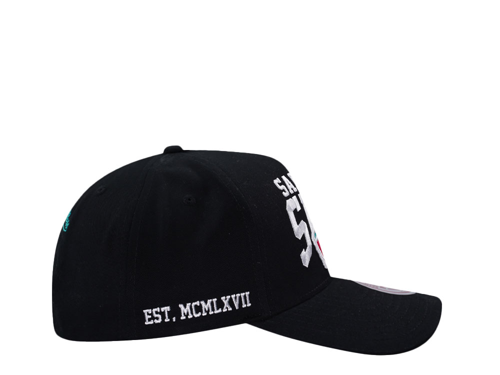 Mitchell & Ness San Antonio Spurs Black Pro Pinch Fit Snapback Cap